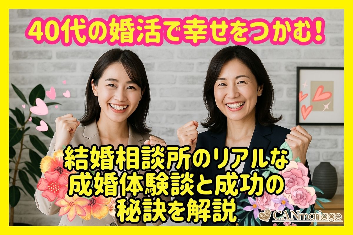 40代の婚活で幸せをつかむ!結婚相談所のリアルな成婚体験談と成功の秘訣を解説
