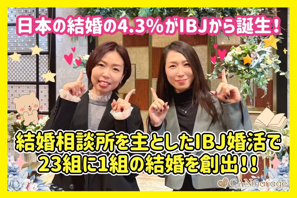 日本の結婚の4.3％がIBJから誕生！結婚相談所を主としたIBJ婚活で23組に1組の結婚を創出！